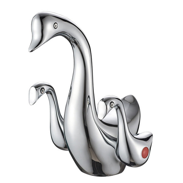 Baterie chiuveta baie, Blackswan, Tip M262 Lebada, model crom, dimensiune 19 cm — imaginea 2
