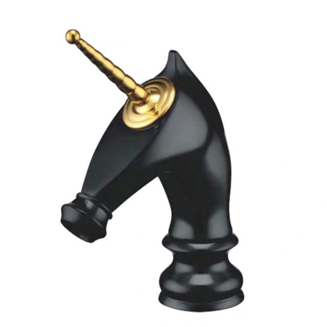 Baterie chiuveta baie, Blackswan, Tip M281 Unicorn, model negru/ auriu scurt, dimensiune 20 cm — imaginea 2