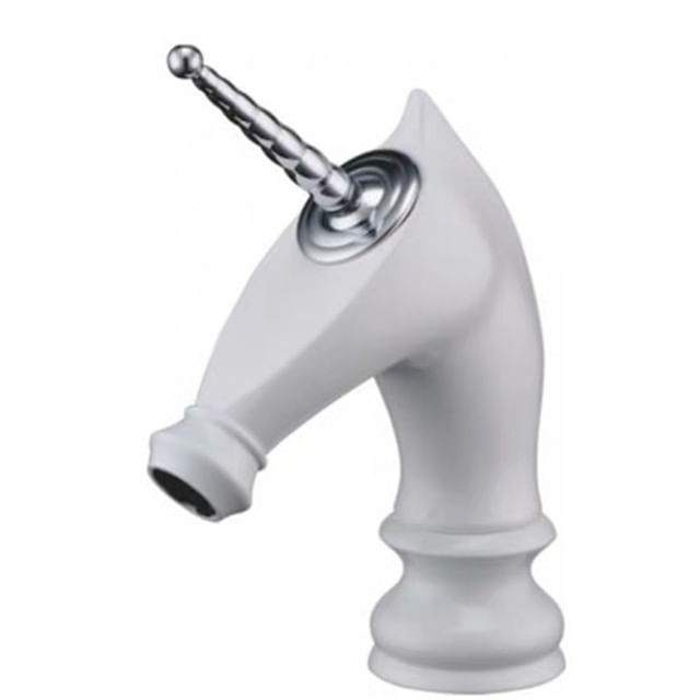 Baterie chiuveta baie, Blackswan, Tip M279 Unicorn, model alb/ crom scurt, dimensiune 20 cm — imaginea 2