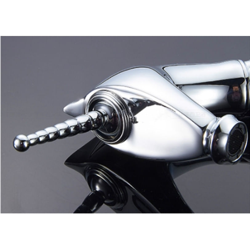 Baterie chiuveta baie, Blackswan, Tip M282 Unicorn, model crom scurt, dimensiune 20 cm — imaginea 3
