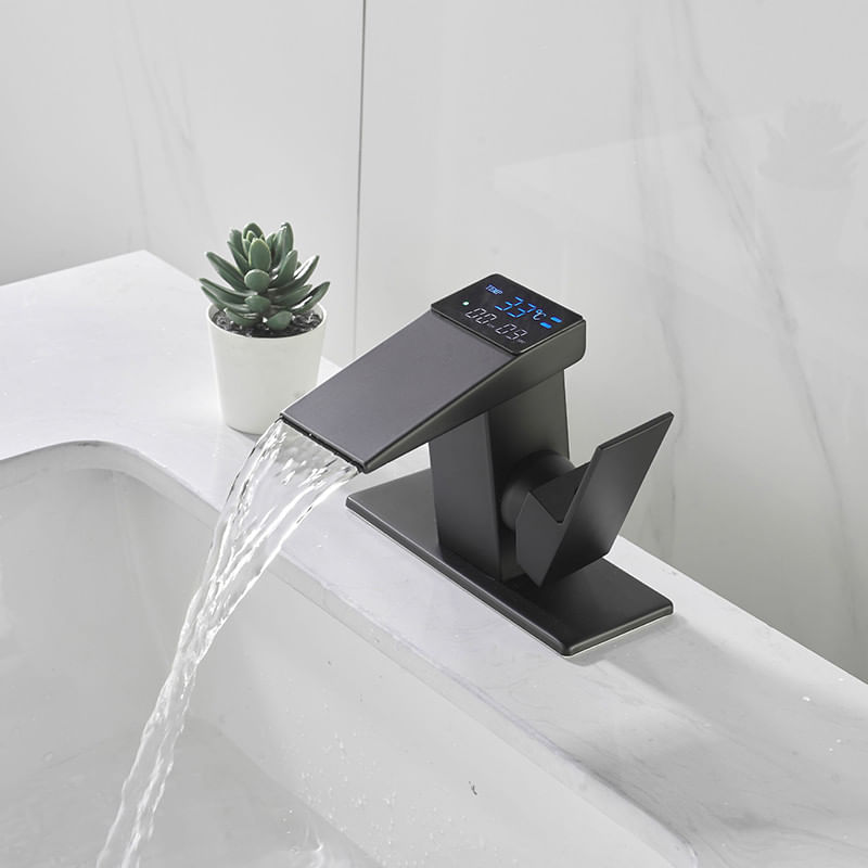 Baterie chiuveta baie, Blackswan, Tip M292, model smart negru mat, cu display LCD, dimensiune 13 cm — imaginea 5