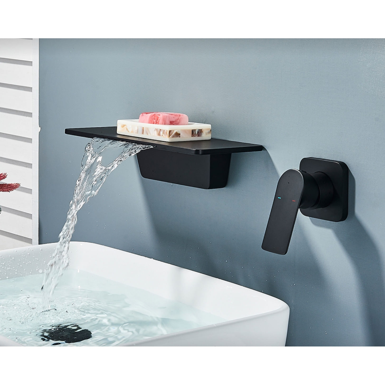 Baterie chiuveta baie, Blackswan, Tip M93 Cascada, model negru mat, dimensiune 30 cm — imaginea 2