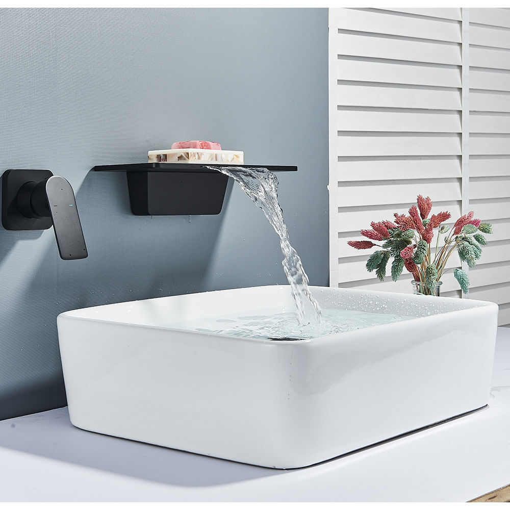 Baterie chiuveta baie, Blackswan, Tip M93 Cascada, model negru mat, dimensiune 30 cm — imaginea 3