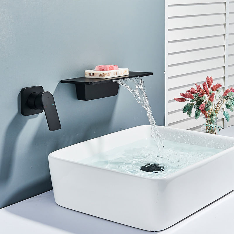 Baterie chiuveta baie, Blackswan, Tip M93 Cascada, model negru mat, dimensiune 30 cm — imaginea 4