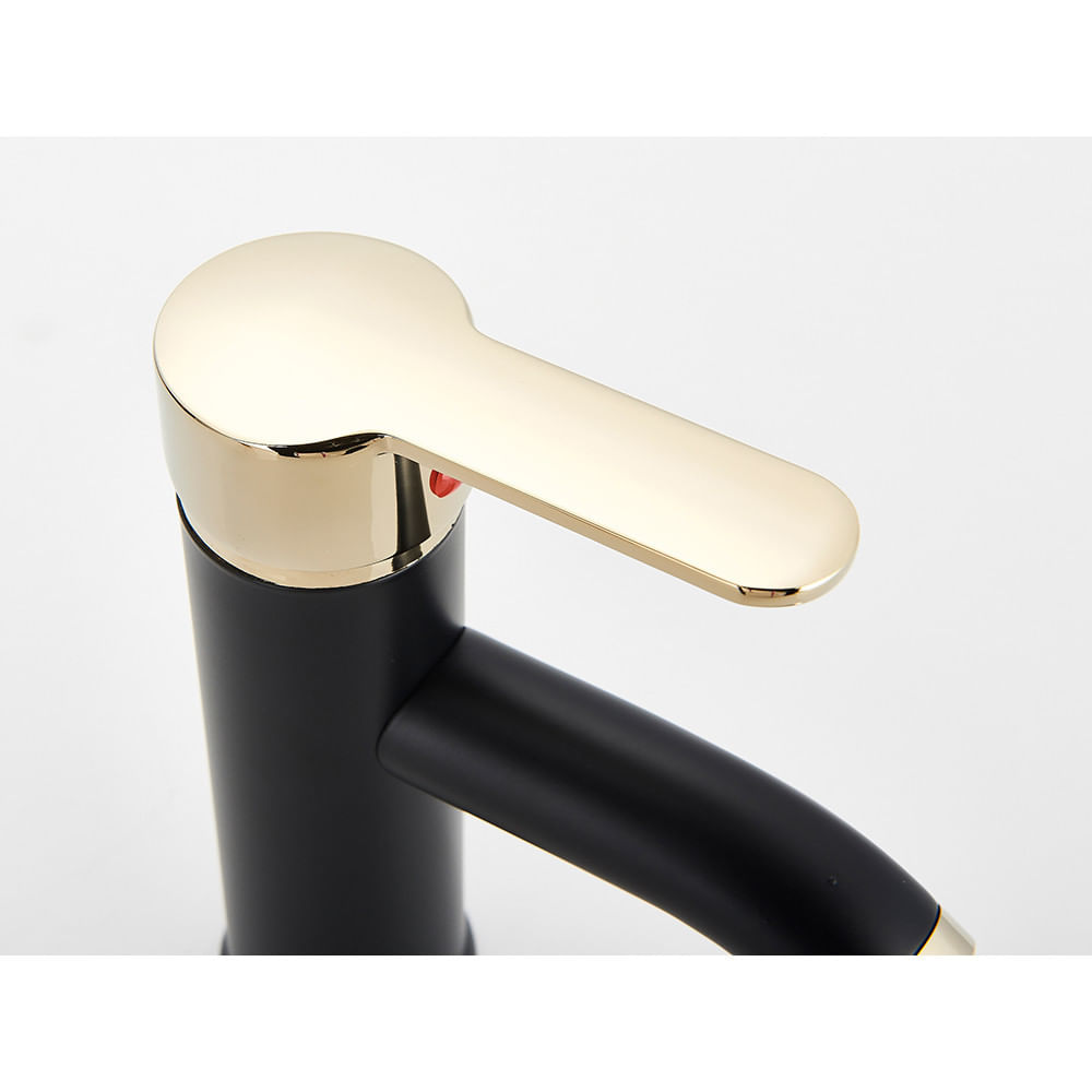 Baterie chiuveta baie, Blackswan, Tip M96, model negru mat/ auriu, dimensiune 17 cm — imaginea 5