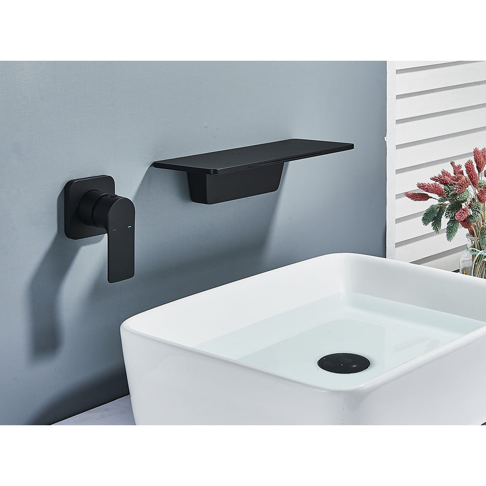 Baterie chiuveta baie, Blackswan, Tip M93 Cascada, model negru mat, dimensiune 30 cm — imaginea 5