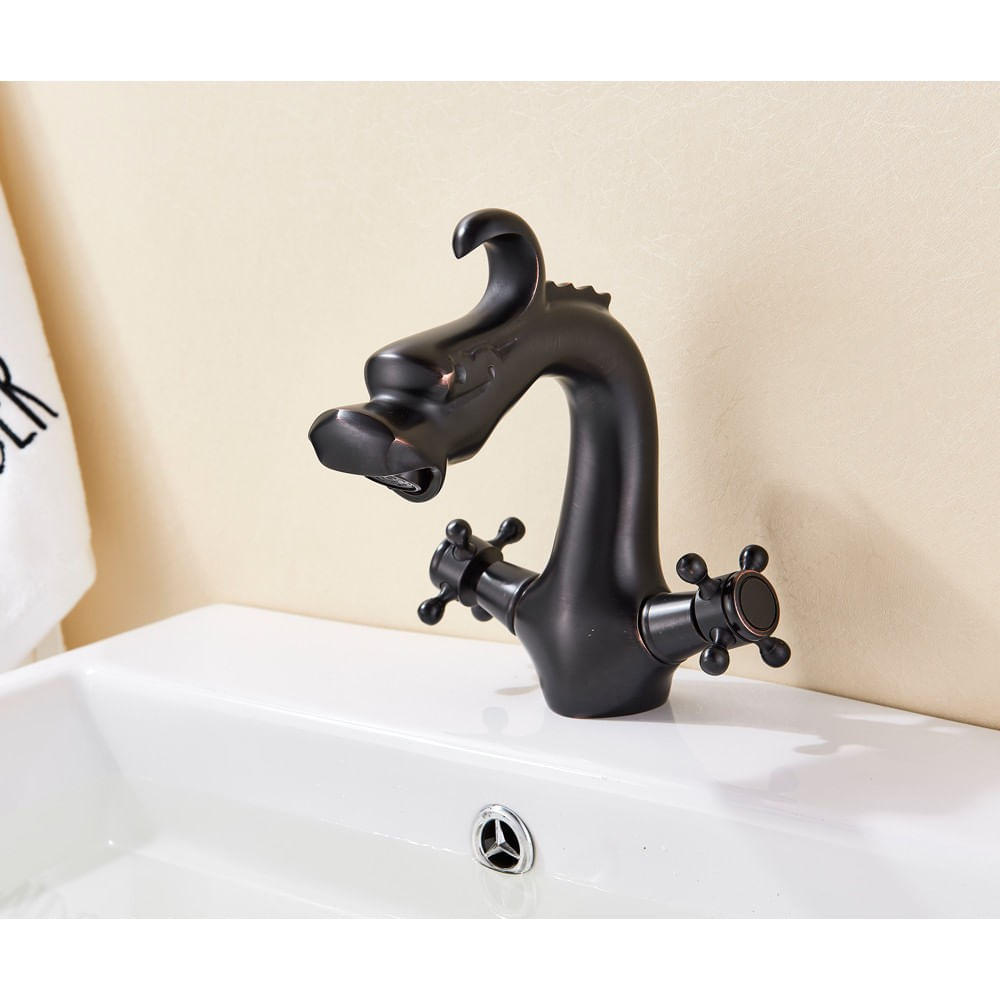 Baterie chiuveta baie, Blackswan, Tip M265 Dragon, model negru scurt, dimensiune 20 cm — imaginea 2