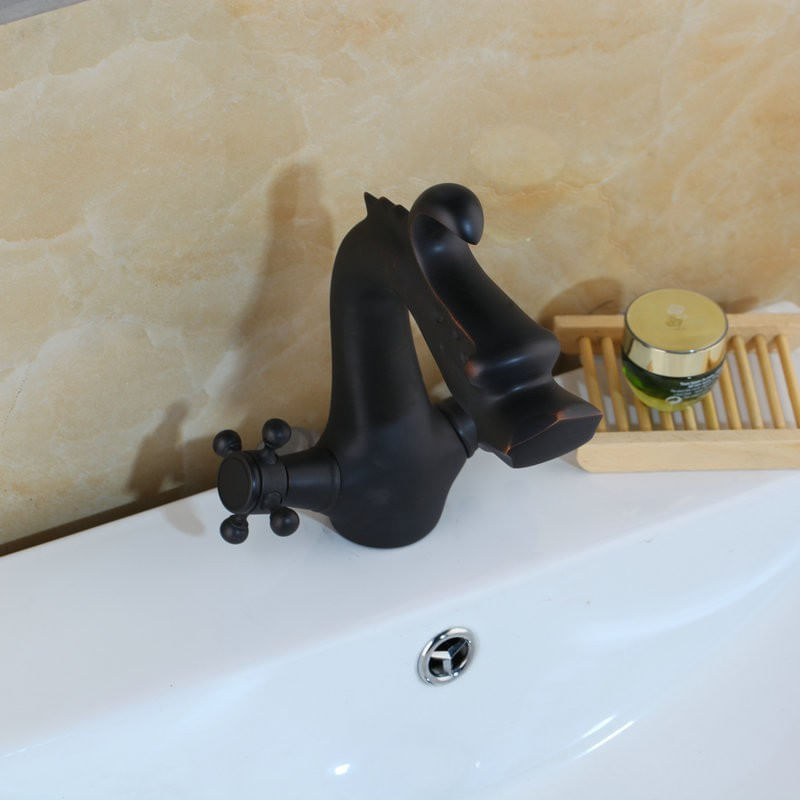 Baterie chiuveta baie, Blackswan, Tip M265 Dragon, model negru scurt, dimensiune 20 cm — imaginea 3