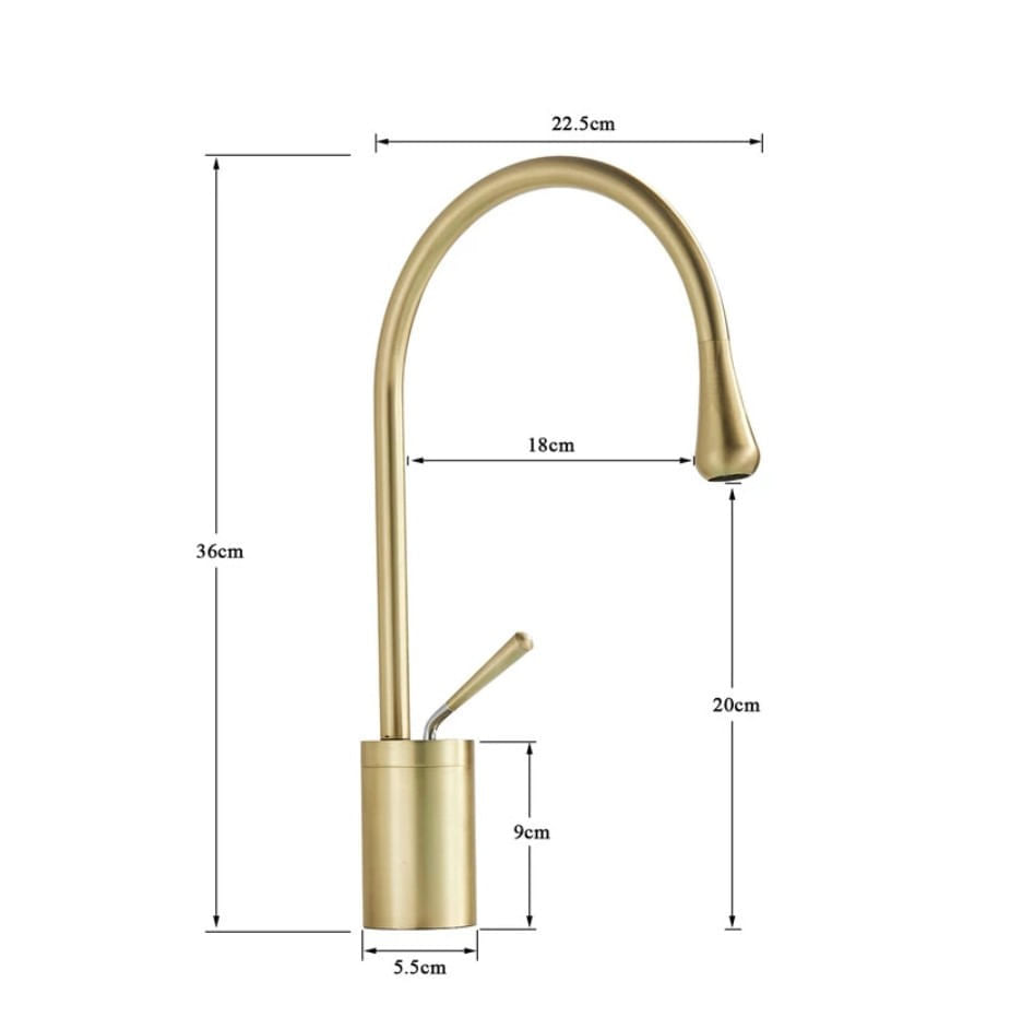 Baterie chiuveta baie, Blackswan, Tip M64, model auriu mat, dimensiune 36 cm — imaginea 5