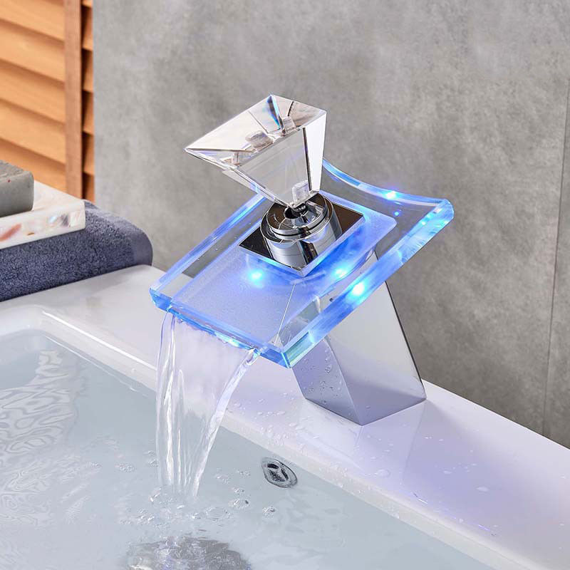 Baterie chiuveta baie cu led, Blackswan, Tip Cascada M21, model crom, dimensiune 18 cm — imaginea 2