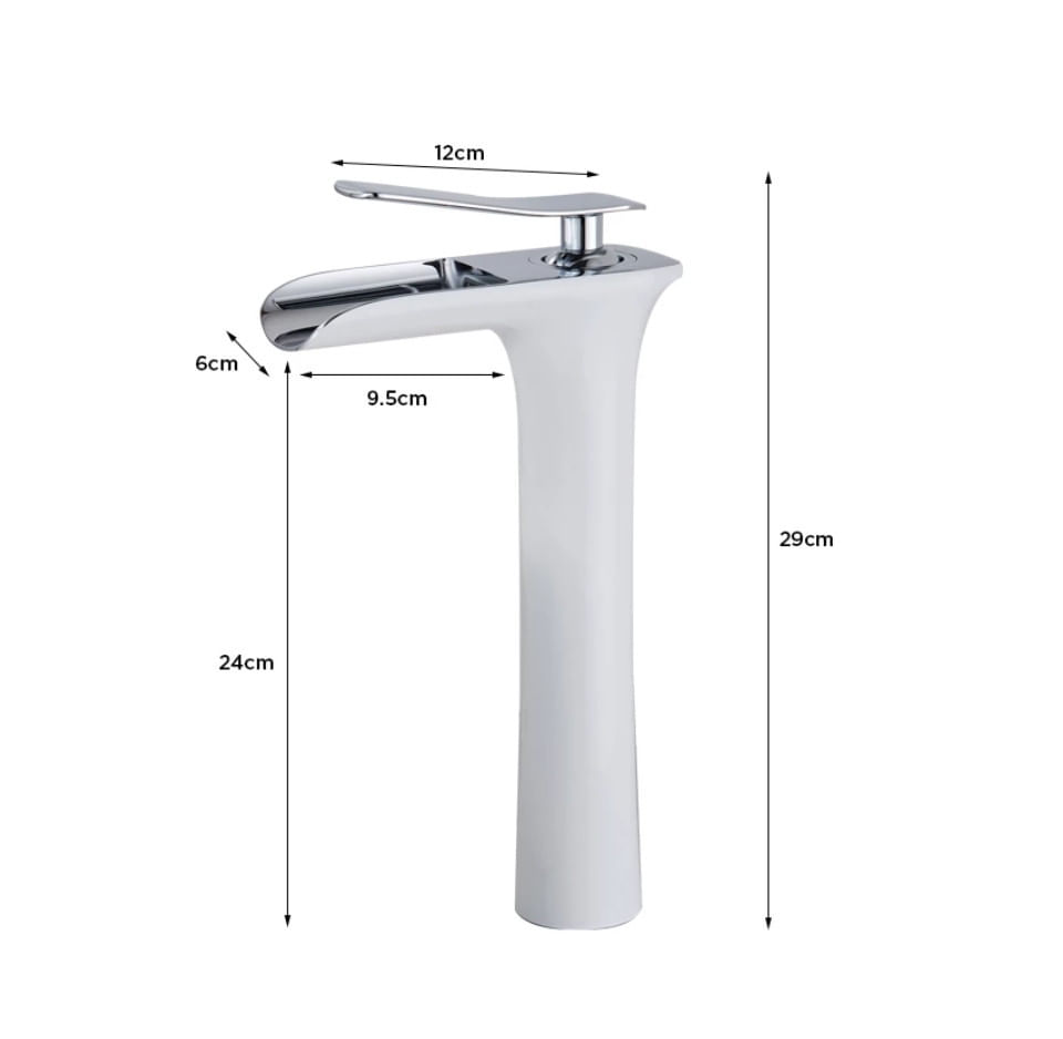 Baterie chiuveta baie, Blackswan, Tip Cascada M56, model alb/crom, dimensiune 29 cm — imaginea 4