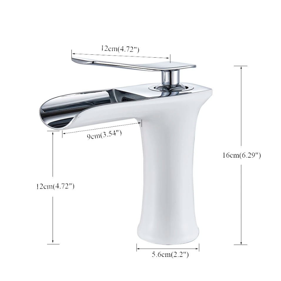 Baterie chiuveta baie, Blackswan, Tip Cascada M57, model alb/crom, dimensiune 16 cm — imaginea 4