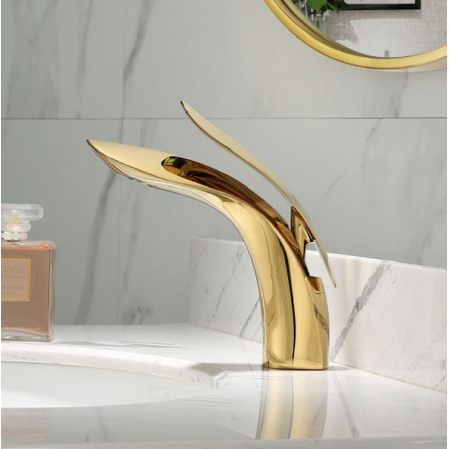 Baterie chiuveta baie, Blackswan, Tip M88, model auriu lucios, dimensiune 20 cm — imaginea 4