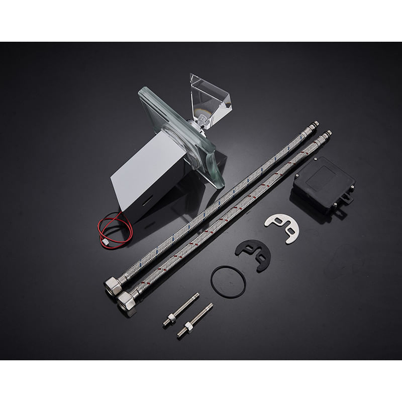 Baterie chiuveta baie cu led, Blackswan, Tip Cascada M21, model crom, dimensiune 18 cm — imaginea 5