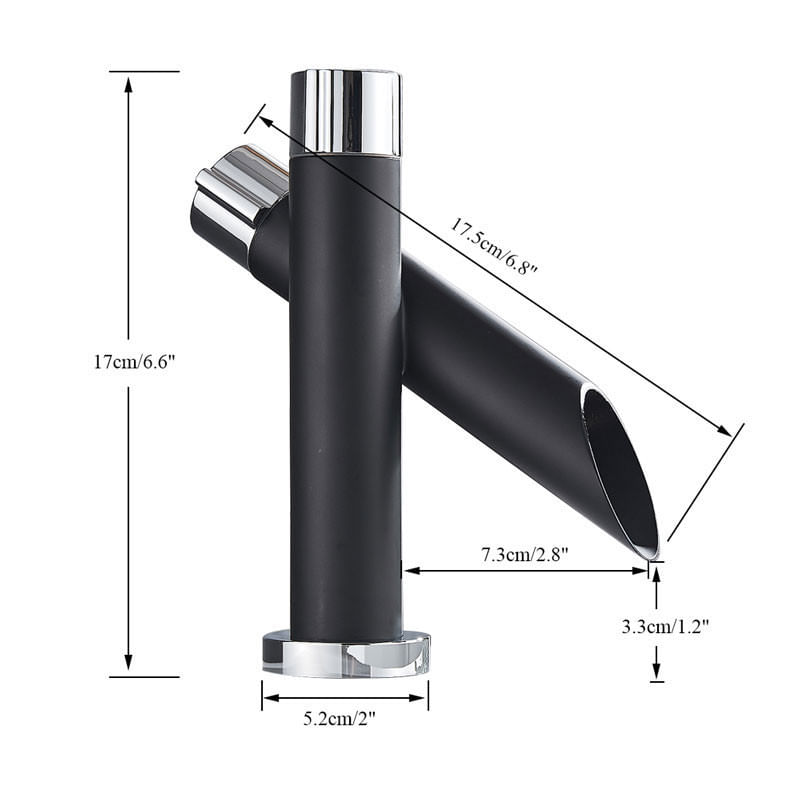 Baterie chiuveta baie, Blackswan, Tip Cascada M28, model negru mat, dimensiune 17 cm — imaginea 6