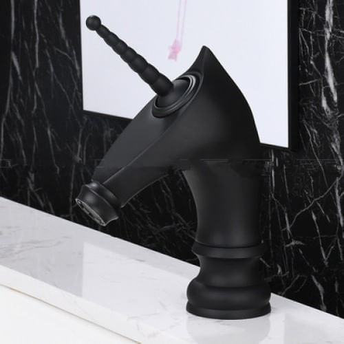 Baterie chiuveta baie, Blackswan, Tip M284 Unicorn, model negru mat scurt, dimensiune 20 cm — imaginea 2