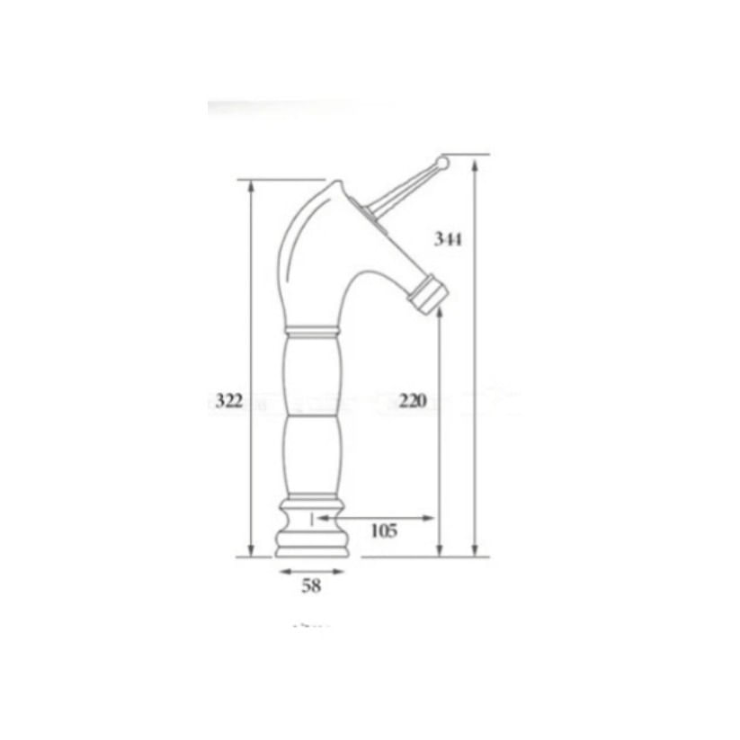 Baterie chiuveta baie, Blackswan, Tip M277 Unicorn, model auriu inalt, dimensiune 34.4 cm — imaginea 5