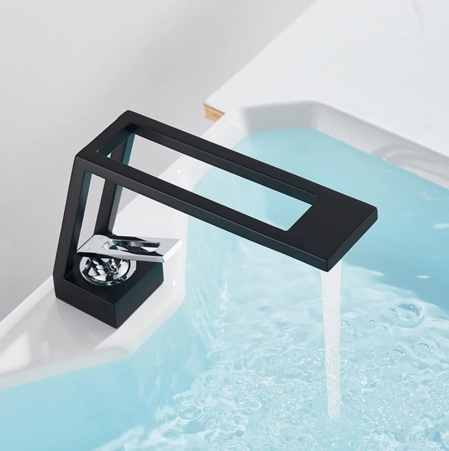 Baterie chiuveta baie, Blackswan, Tip M26, model negru mat, dimensiune 15 cm — imaginea 3