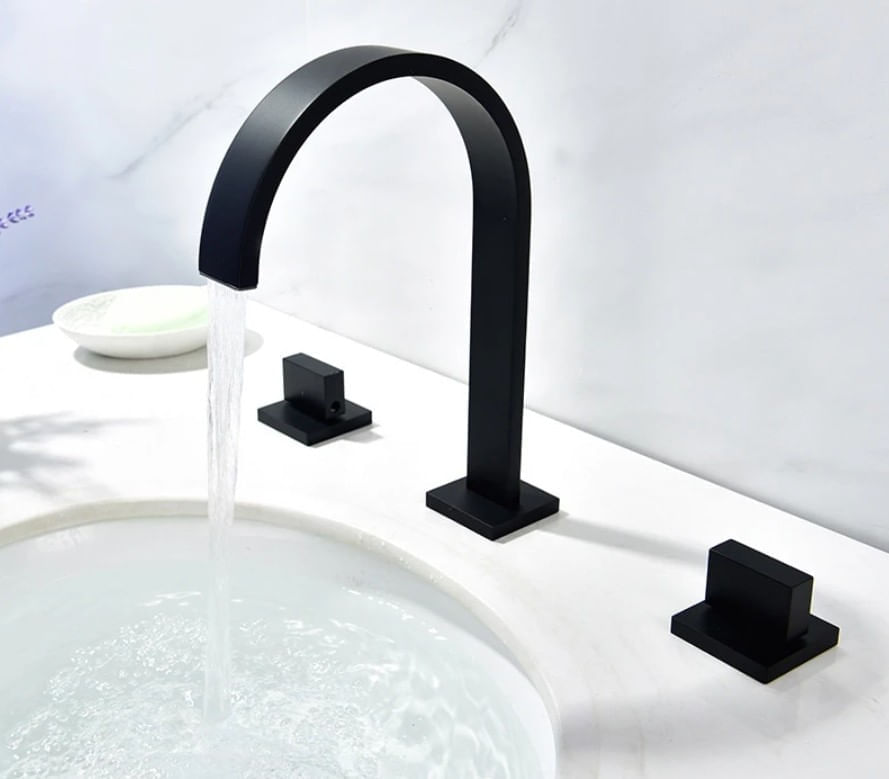 Baterie chiuveta baie, Blackswan, Tip M58, model negru mat, dimensiune 23.5 cm — imaginea 2