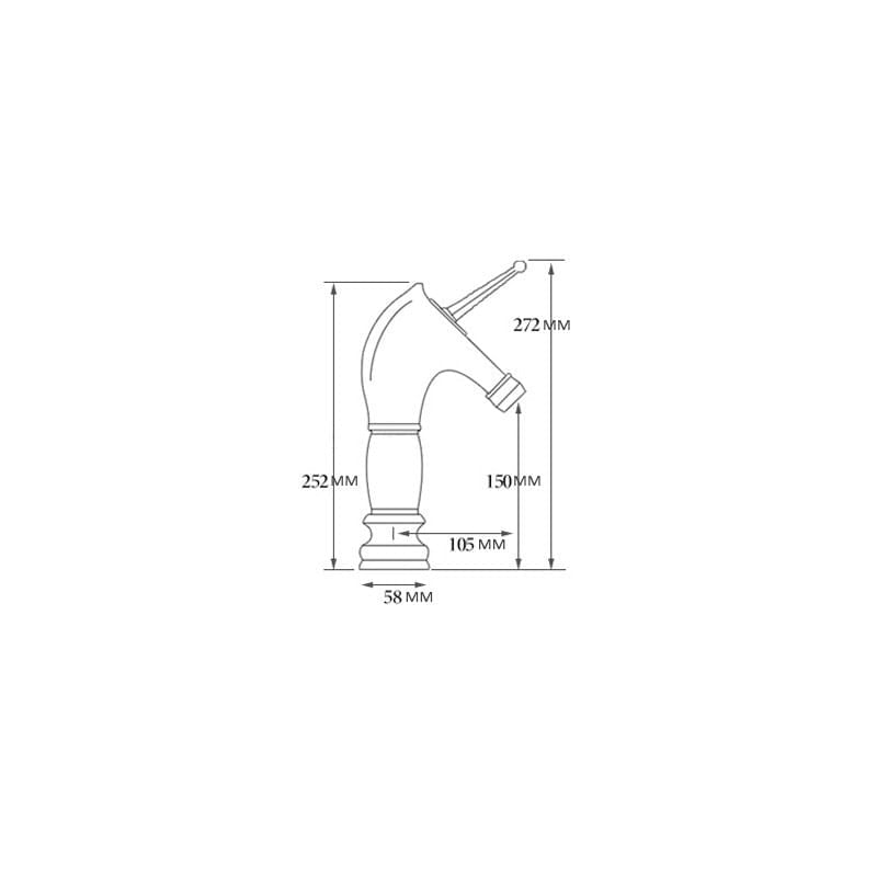 Baterie chiuveta baie, Blackswan, Tip M276 Unicorn, model gri mediu, dimensiune 27.2 cm — imaginea 3