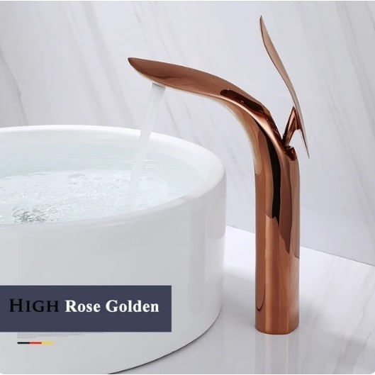 Baterie chiuveta baie, Blackswan, Tip M320, model rose gold inalt, cu montare pe blat, dimensiune 34.7 cm — imaginea 2