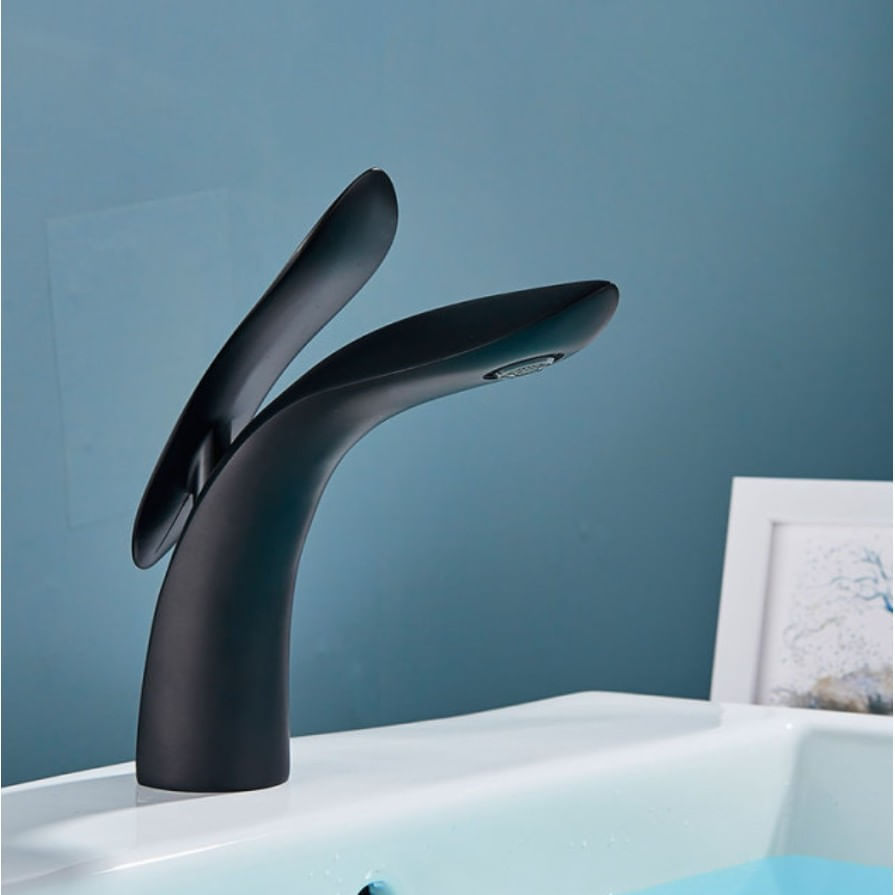 Baterie chiuveta baie, Blackswan, Tip M89, model negru mat, dimensiune 20 cm — imaginea 6