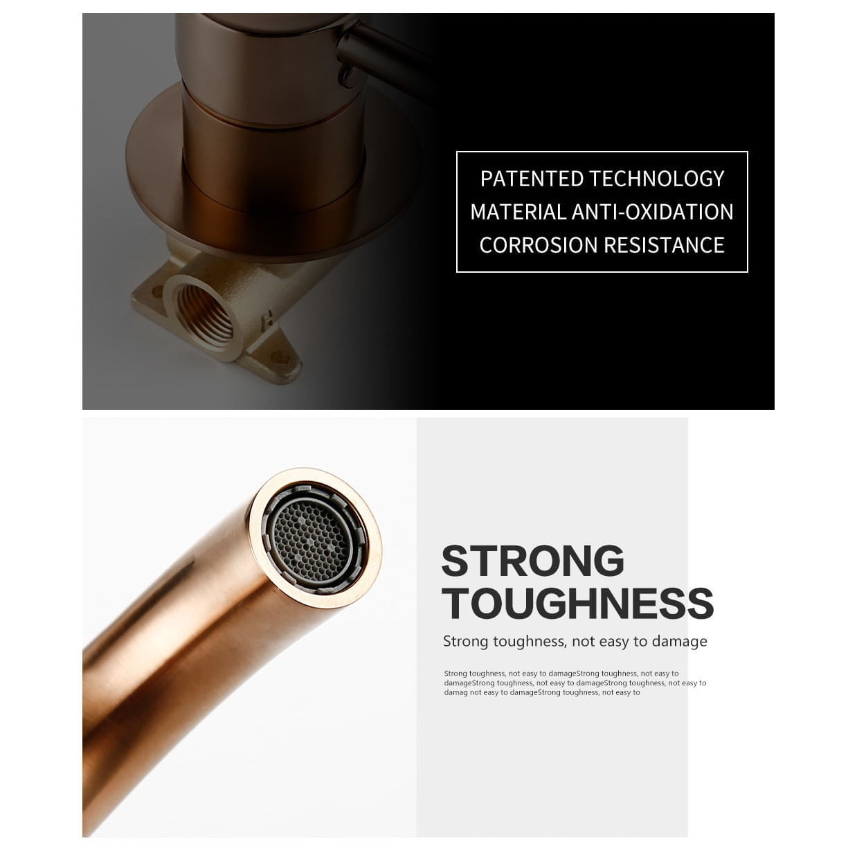Baterie chiuveta baie, Blackswan, Tip M209, model rose gold, dimensiune 20 cm — imaginea 5