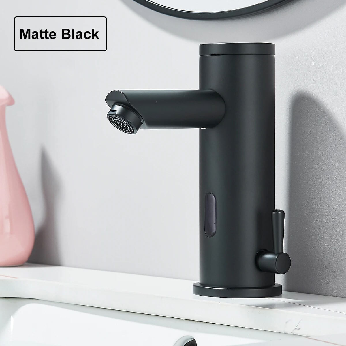 Baterie chiuveta baie, Blackswan, Tip M353, model negru mat cu senzor, dimensiune 18 cm — imaginea 2
