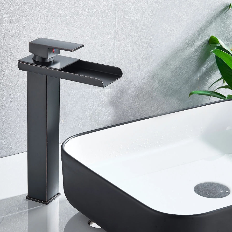 Baterie chiuveta baie, Blackswan, Tip Cascada M34, model negru mat, dimensiune 32 cm — imaginea 4