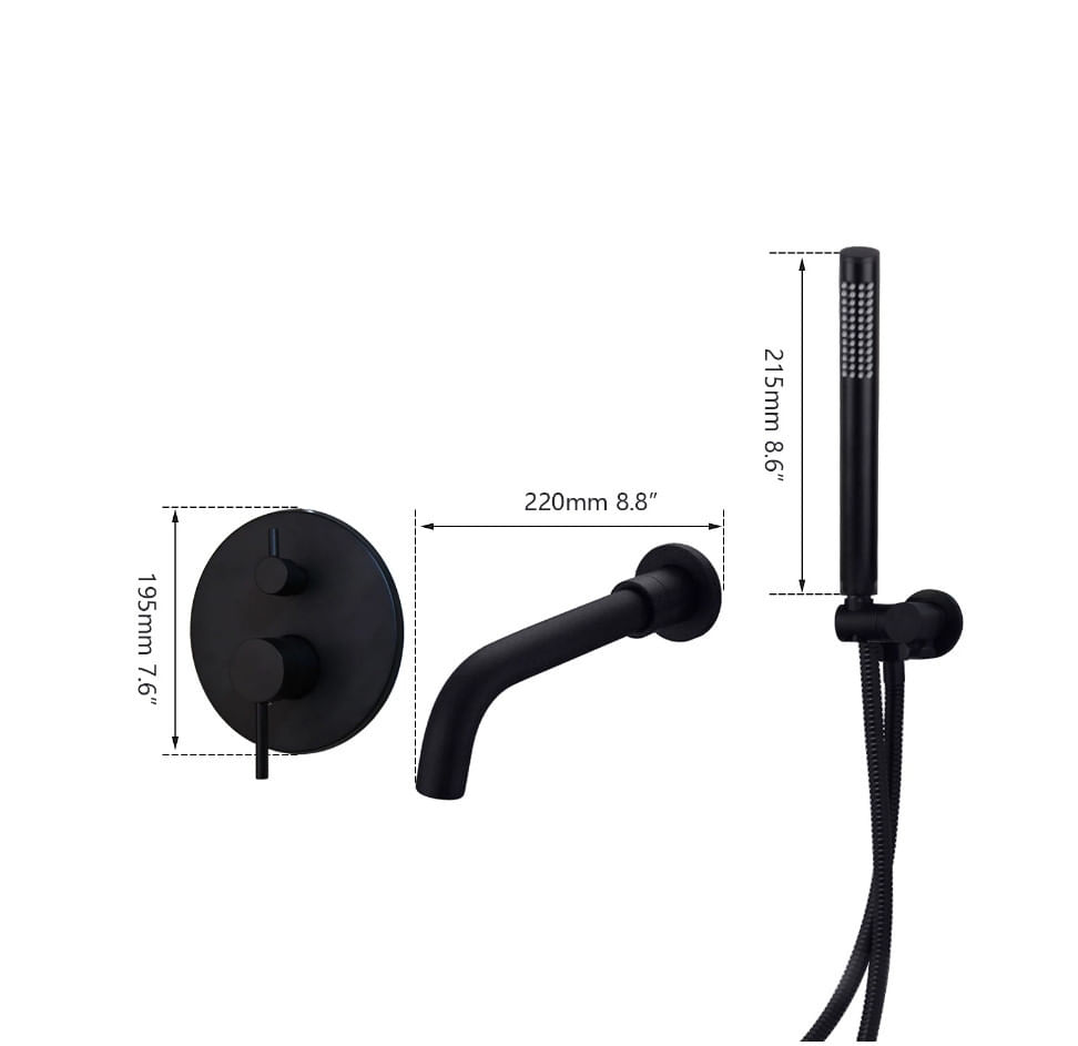 Baterie cada, Blackswan, Tip M68, model negru mat, dimensiune 22 cm — imaginea 6