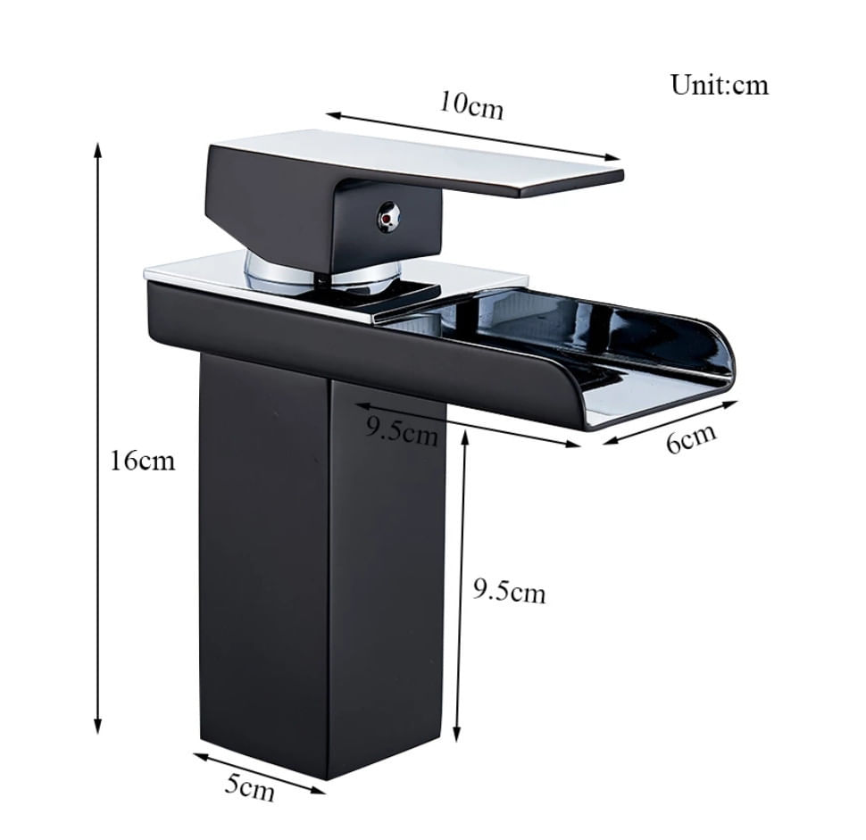Baterie chiuveta baie, Blackswan, Tip Cascada M32, model negru mat, dimensiune 17 cm — imaginea 5