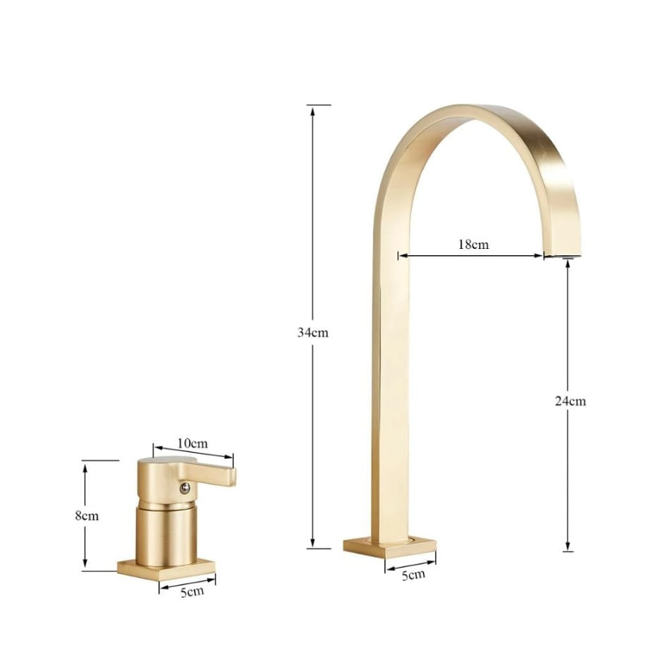 Baterie chiuveta baie, Blackswan, Tip M51, model auriu, dimensiune 35 cm — imaginea 4