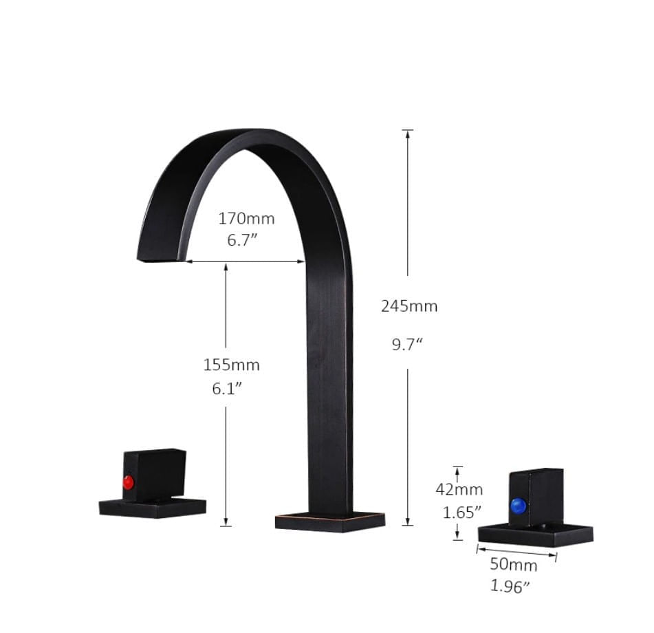 Baterie chiuveta baie, Blackswan, Tip M59, model negru antichizat, dimensiune 24.5 cm — imaginea 4