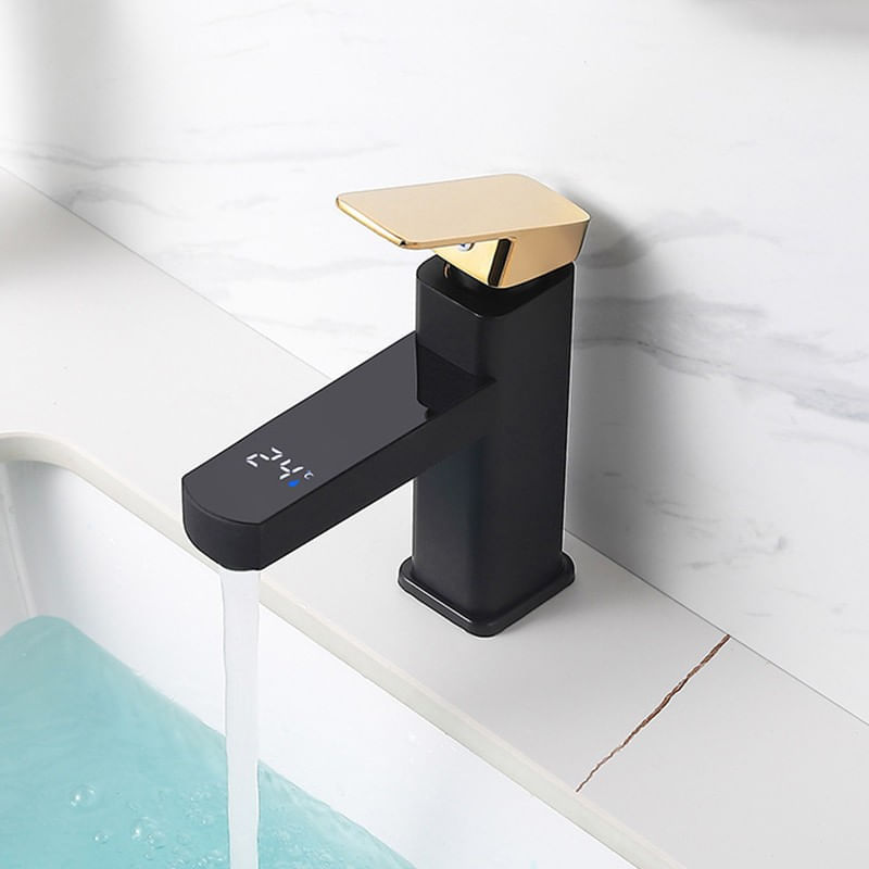 Baterie chiuveta baie, Blackswan, Tip M213, model negru/ auriu, cu afisaj LCD, dimensiune 17.5 cm — imaginea 4