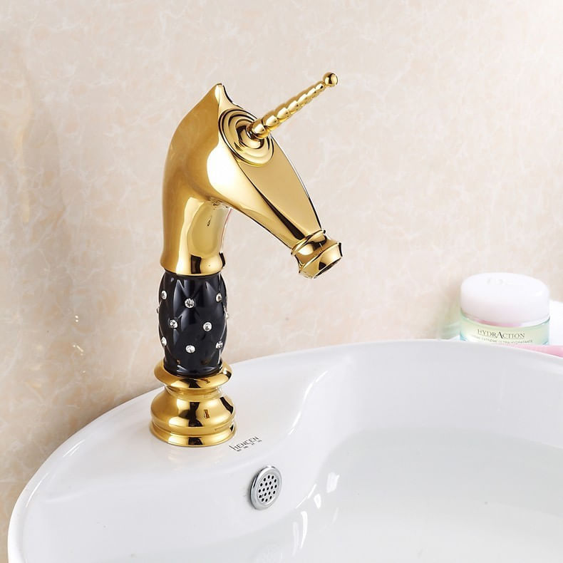 Baterie chiuveta baie, Blackswan, Tip M270 Unicorn, model auriu/ negru mediu, dimensiune 27.2 cm — imaginea 2