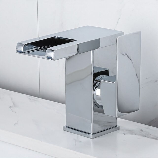 Baterie chiuveta baie, Blackswan, Tip M188, model crom scurt cu pipa tip cascada si LED, dimensiune 12.5 cm — imaginea 4