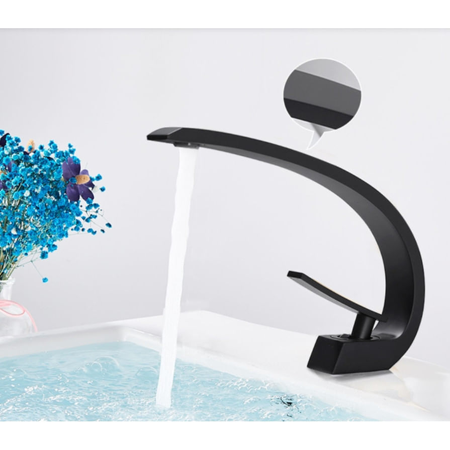 Baterie chiuveta baie, Blackswan, Tip M10, model negru, dimensiune 18 cm — imaginea 4
