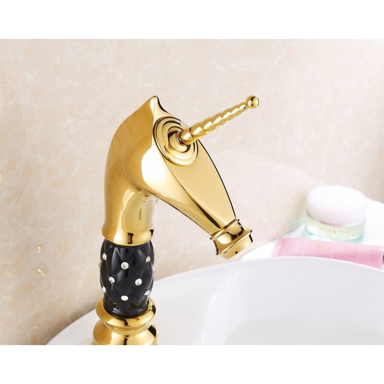 Baterie chiuveta baie, Blackswan, Tip M270 Unicorn, model auriu/ negru mediu, dimensiune 27.2 cm — imaginea 4