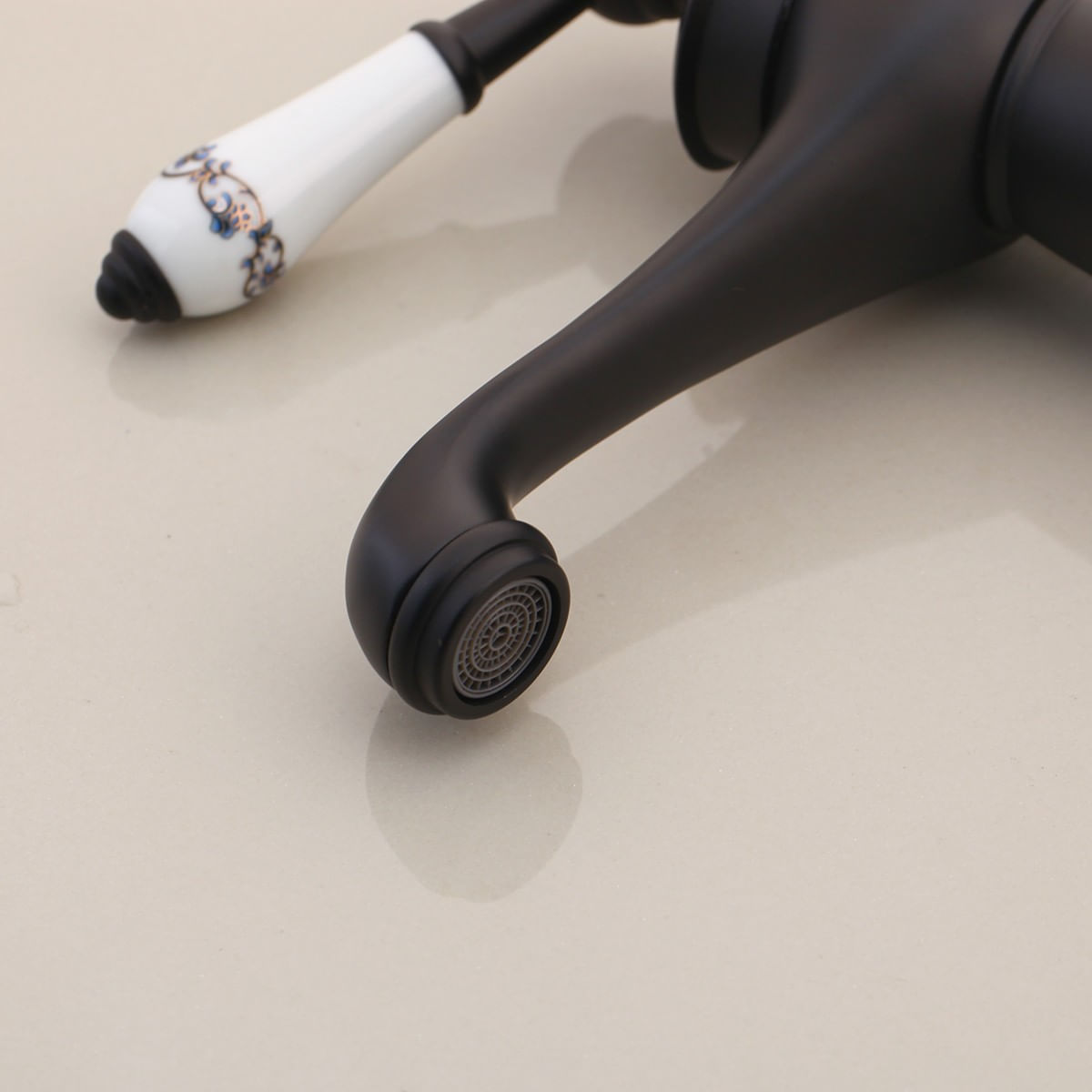 Baterie chiuveta baie, Blackswan, Tip M246, model negru mat cu ceramica alba cu model, dimensiune 31 cm — imaginea 6