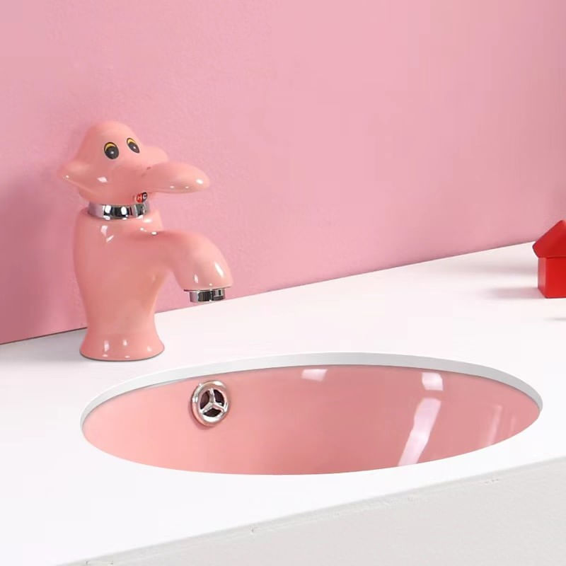 Baterie chiuveta baie, Blackswan, Tip M288 Elefant, model roz, dimensiune 16 cm — imaginea 2