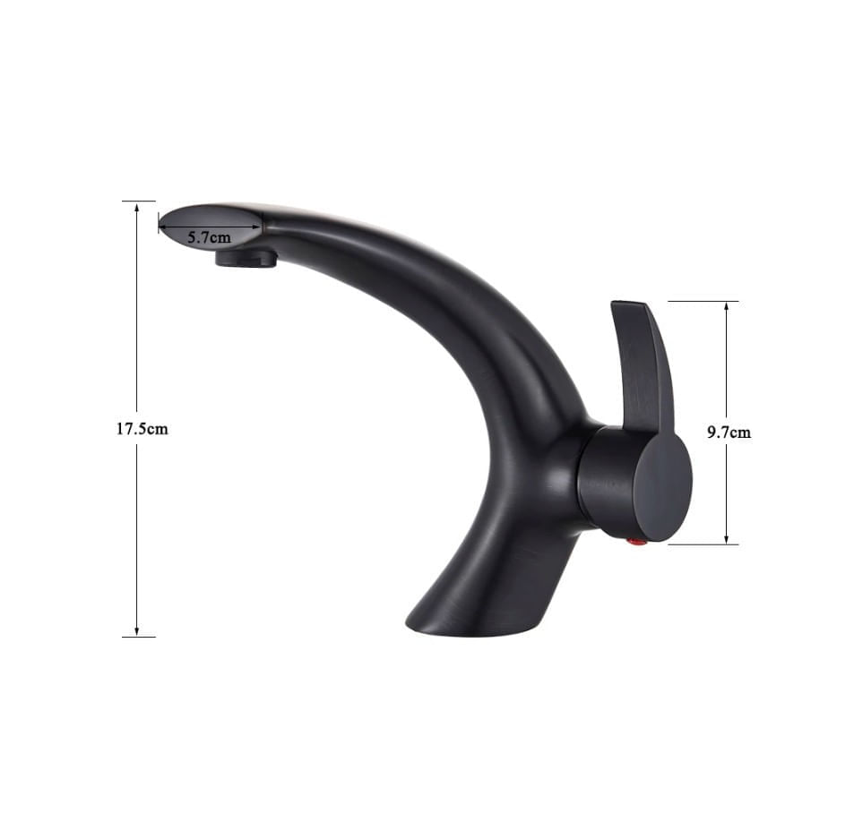 Baterie chiuveta baie, Blackswan, Tip M54, model negru mat, dimensiune 17.5 cm — imaginea 6
