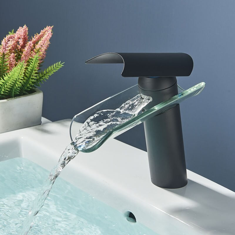Baterie chiuveta baie, Blackswan, Tip M91 cascada, model negru mat, dimensiune 18 cm — imaginea 5