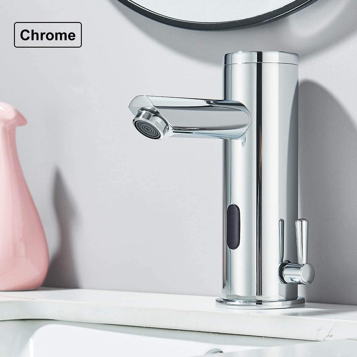 Baterie chiuveta baie, Blackswan, Tip M354, model crom cu senzor, dimensiune 18 cm — imaginea 2