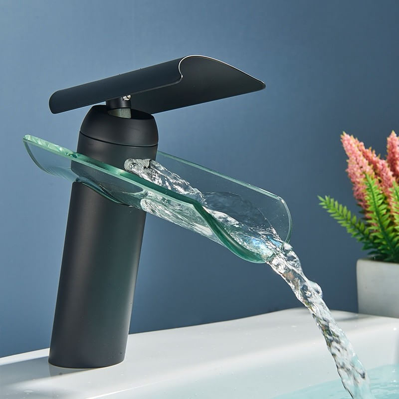 Baterie chiuveta baie, Blackswan, Tip M91 cascada, model negru mat, dimensiune 18 cm — imaginea 6