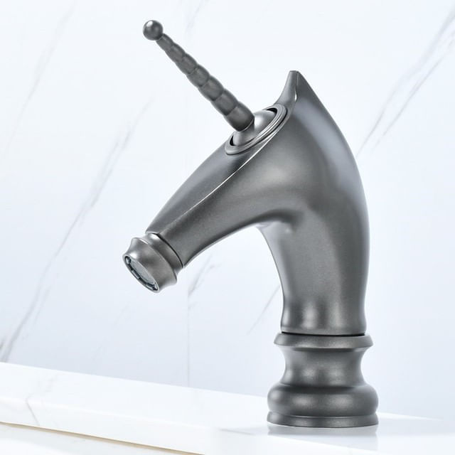 Baterie chiuveta baie, Blackswan, Tip M285 Unicorn, model gri scurt, dimensiune 20 cm — imaginea 2