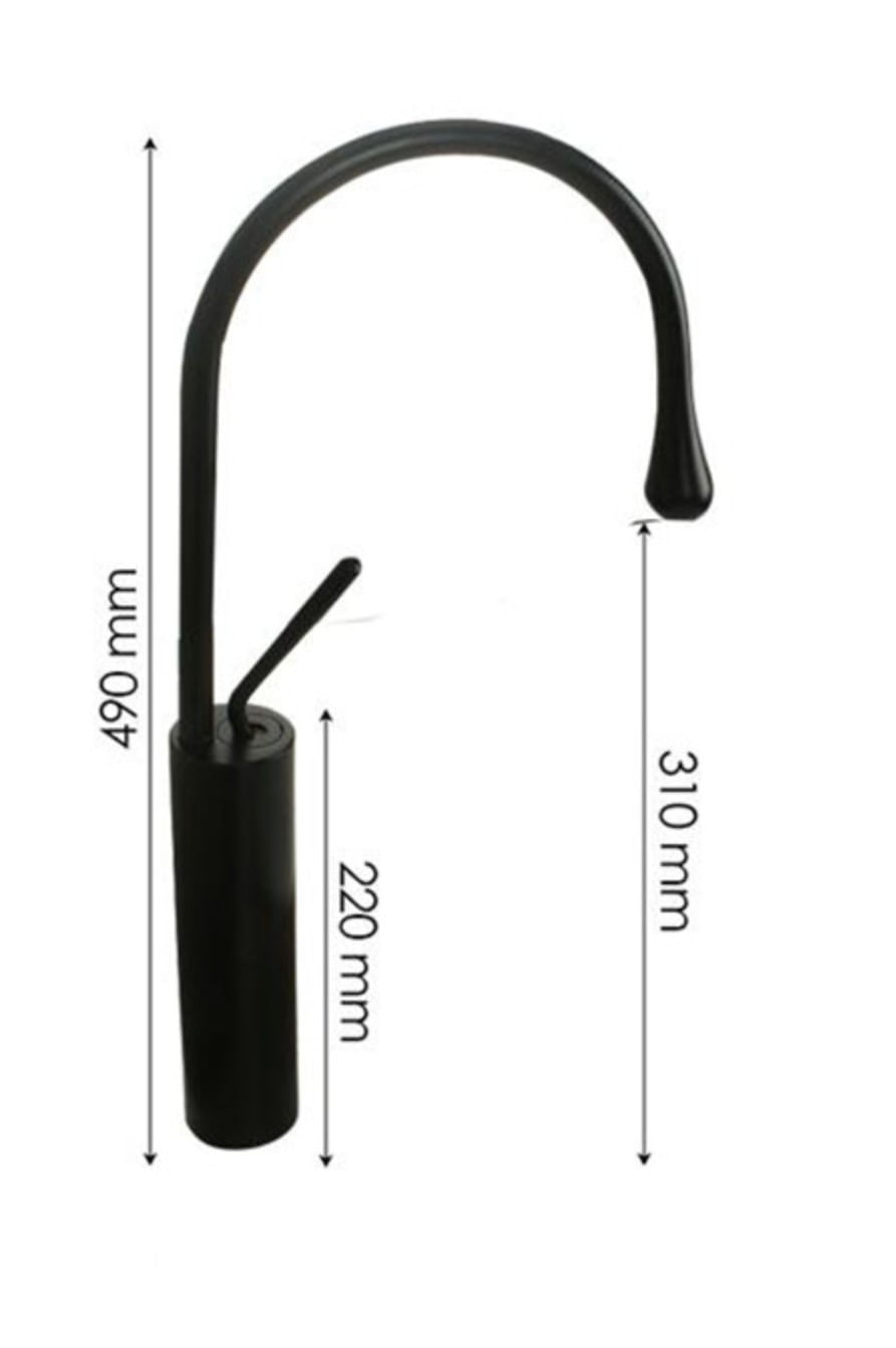 Baterie chiuveta baie, Blackswan, Tip M67, model negru mat, dimensiune 49 cm — imaginea 4