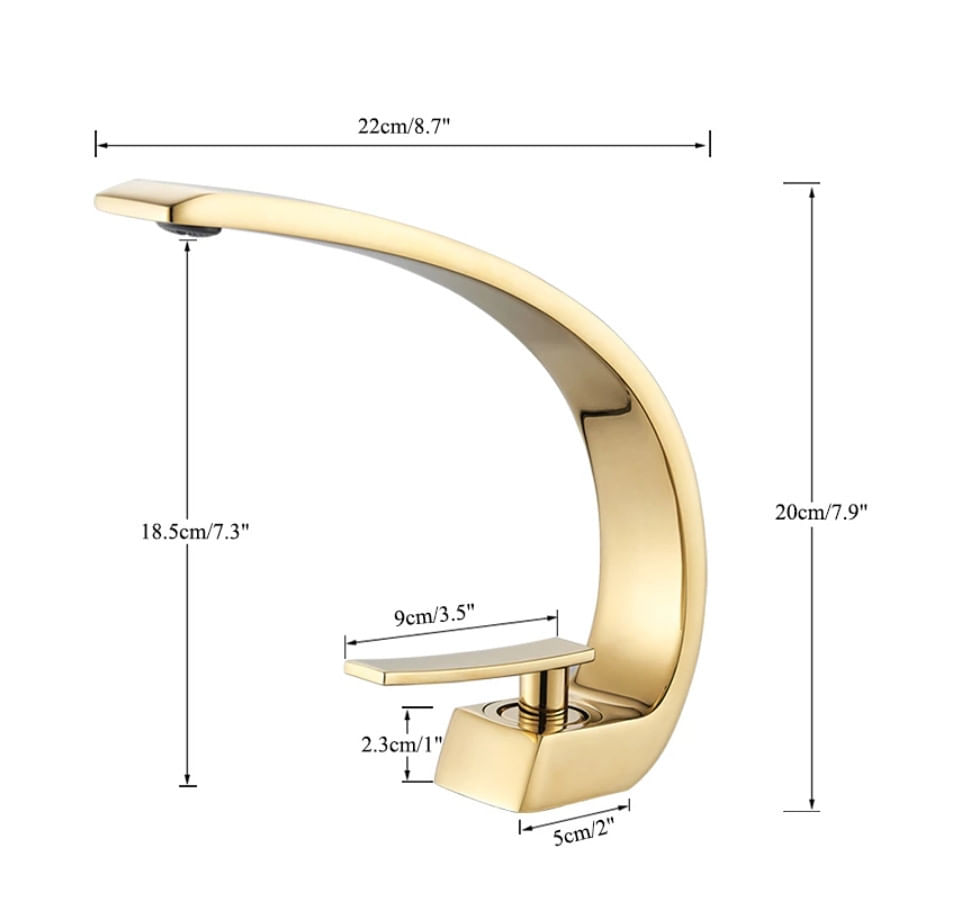 Baterie chiuveta baie, Blackswan, Tip M11, model auriu mat, dimensiune 18 cm — imaginea 4