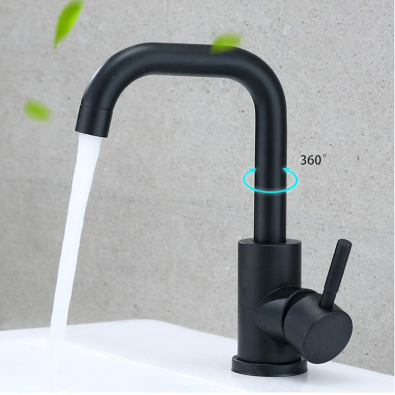 Baterie chiuveta baie, Blackswan, Tip M235, model negru mat patrat, dimensiune 23 cm — imaginea 6