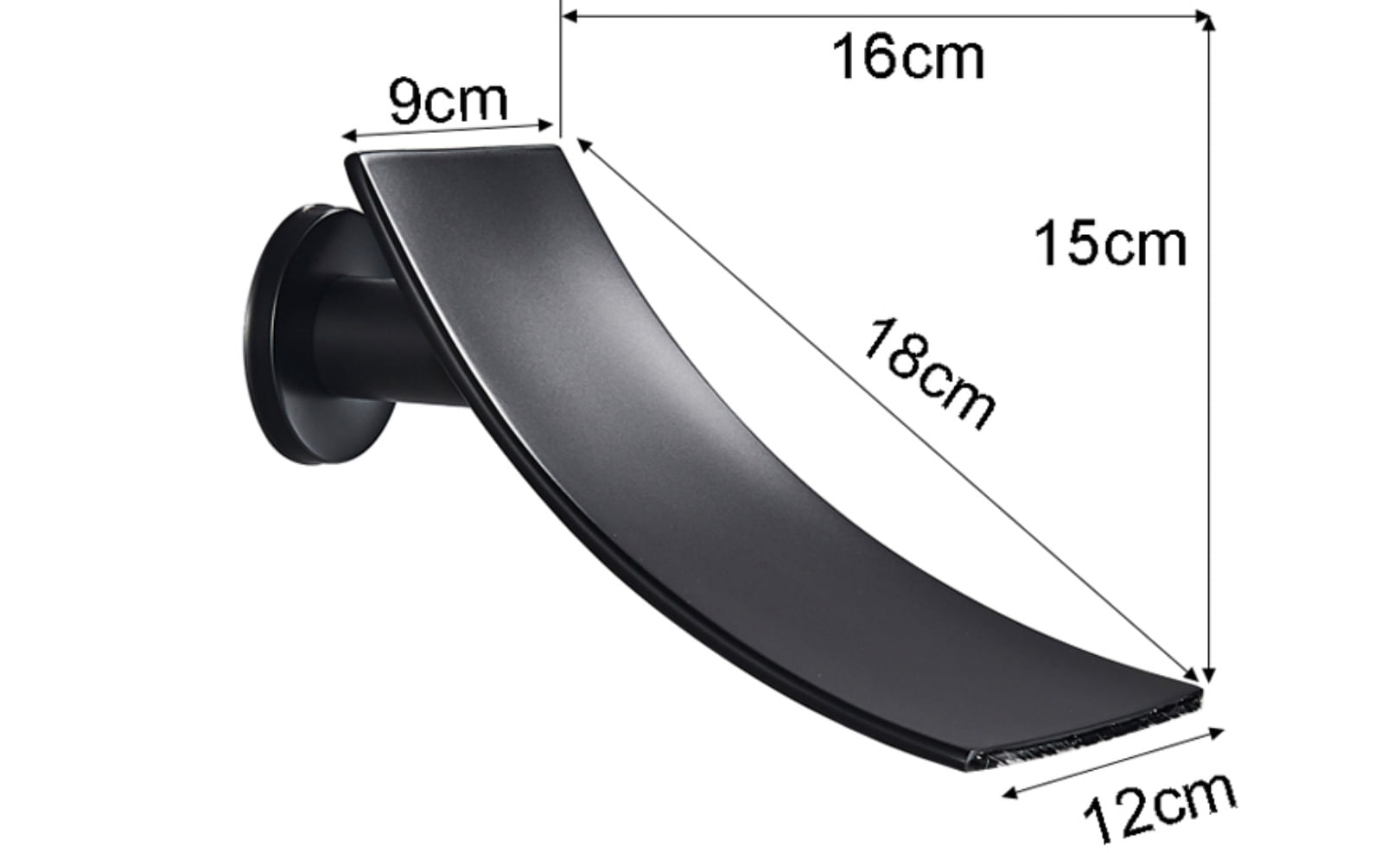 Baterie chiuveta baie, Blackswan, Tip cascada M3, model negru, dimensiune 18 cm — imaginea 5
