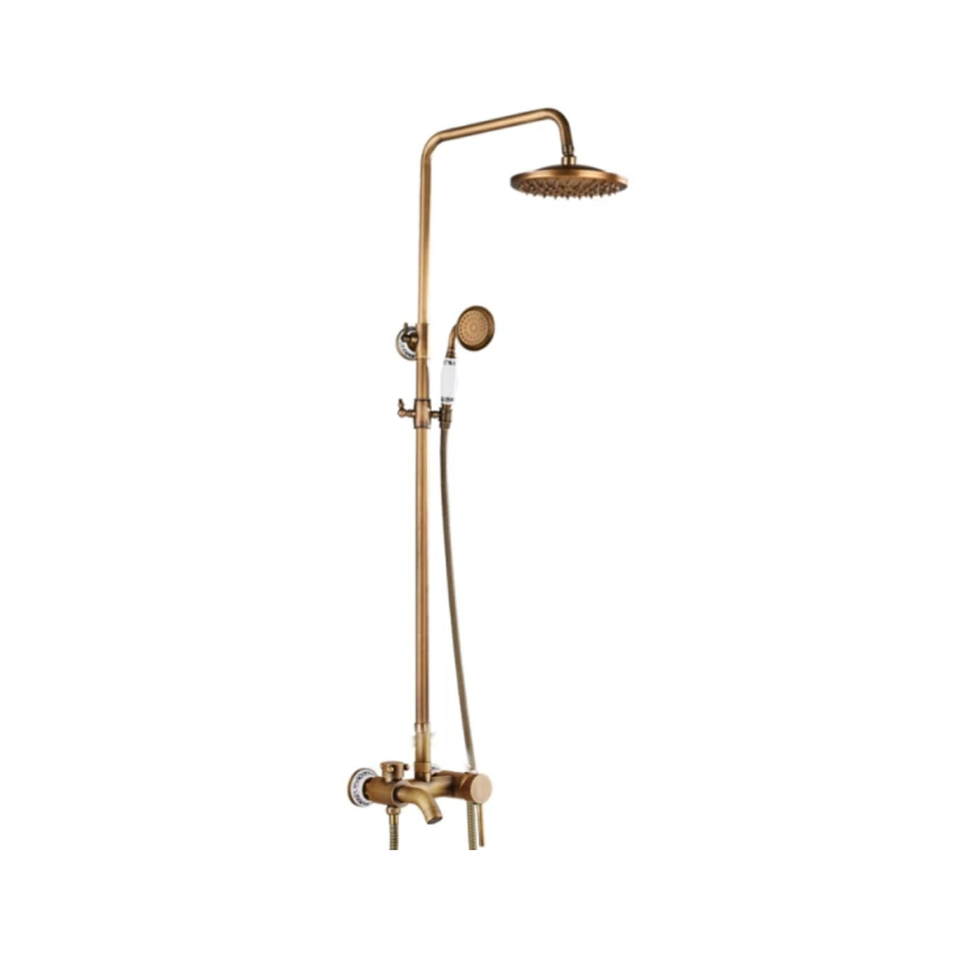 Baterie dus, Blackswan, Tip M40.4, model bronz antichizat, dimensiune 20 cm